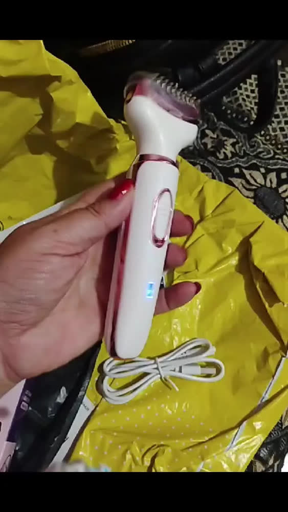 foto de Depilador Elétrico 4 Em 1 Feminino Masculino Indolor Recarregável USB Aparador Íntimo Corporal Facial Removedor de Pelos Nariz Orelha Sobrancelha Barba Portátil Multifuncional Sem Dor Para Corpo E Ros