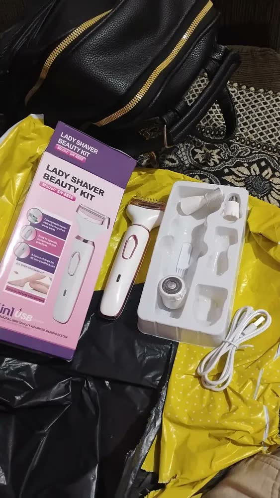foto de Depilador Elétrico 4 Em 1 Feminino Masculino Indolor Recarregável USB Aparador Íntimo Corporal Facial Removedor de Pelos Nariz Orelha Sobrancelha Barba Portátil Multifuncional Sem Dor Para Corpo E Ros