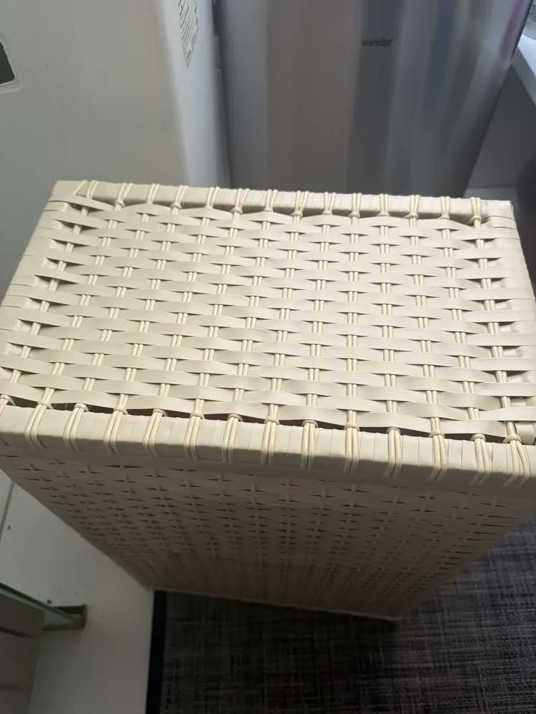 foto de Cesto De Roupa Suja Fibra Sintética Tipo Vime Junco 40x25x60