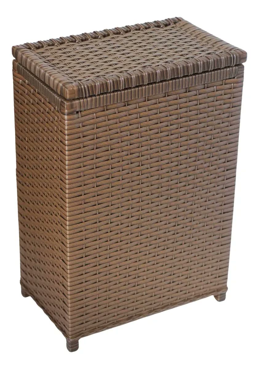 Cesto De Roupa Suja Fibra Sintética Tipo Vime Junco 40x25x60