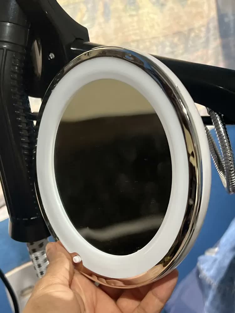 foto de Espelho Luz Led P/ Parede Bancada C/ Aumento Zoom Maquiagem